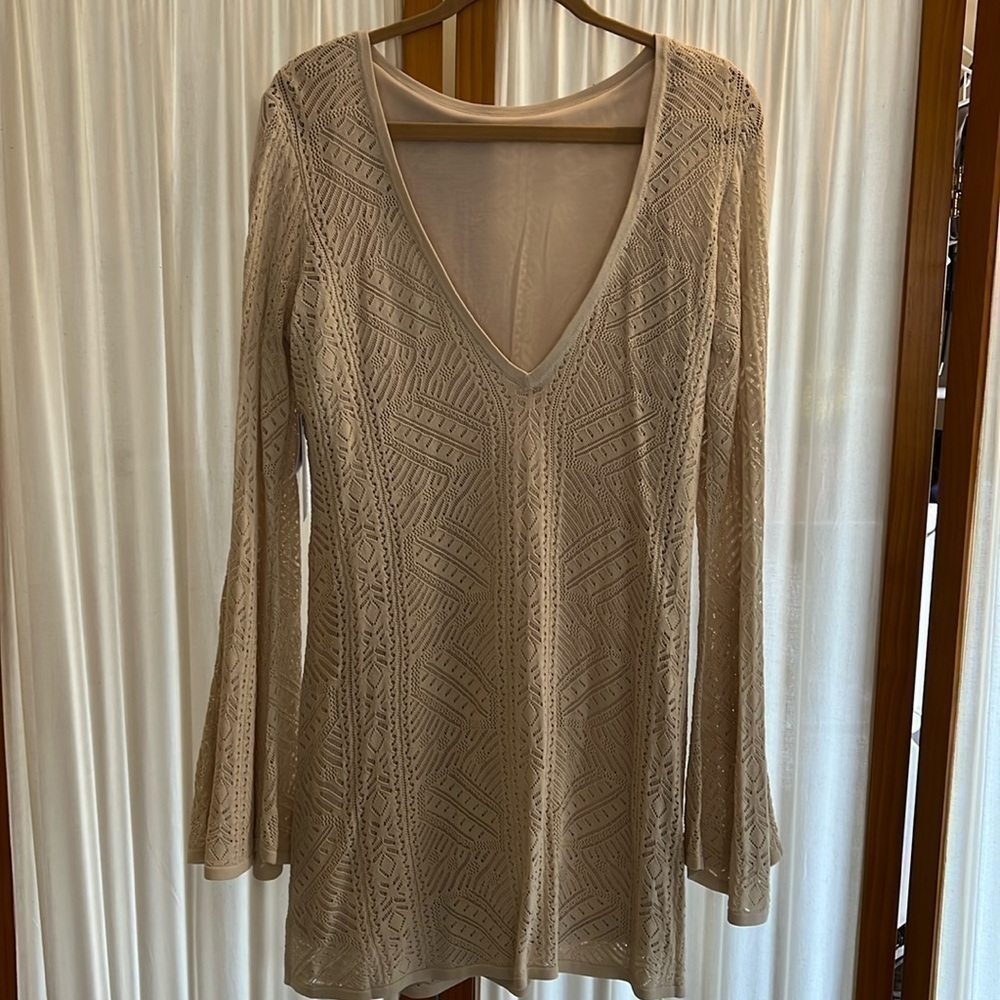 NWT Just Fab Women’s Dress, Mini Knit, tan Sz XXL